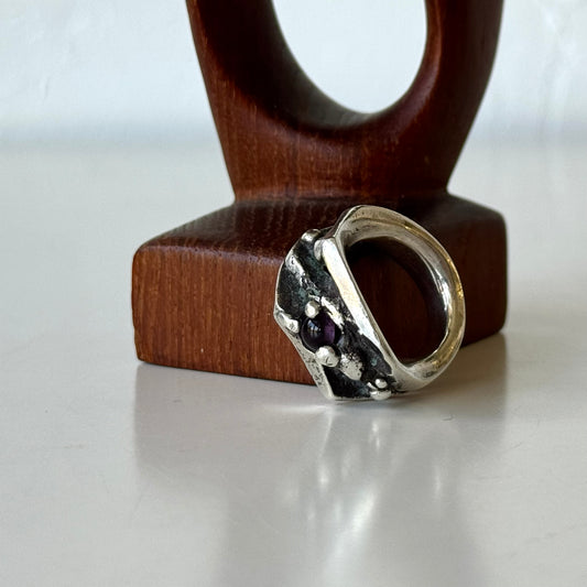 Max Nixon Silver Amethyst Ring