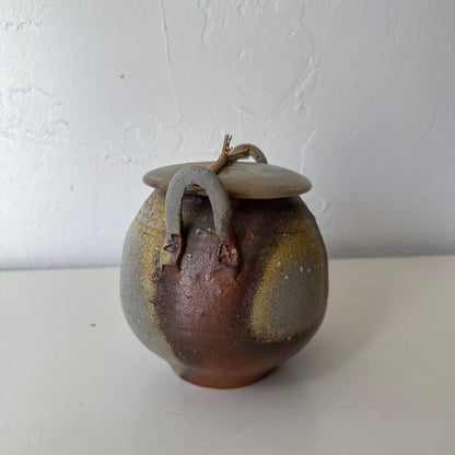 Hiroshi Ogawa Woodfired Lidded Pottery Vessel