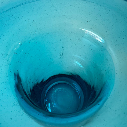Blenko Blown Blue Glass Flared Vase