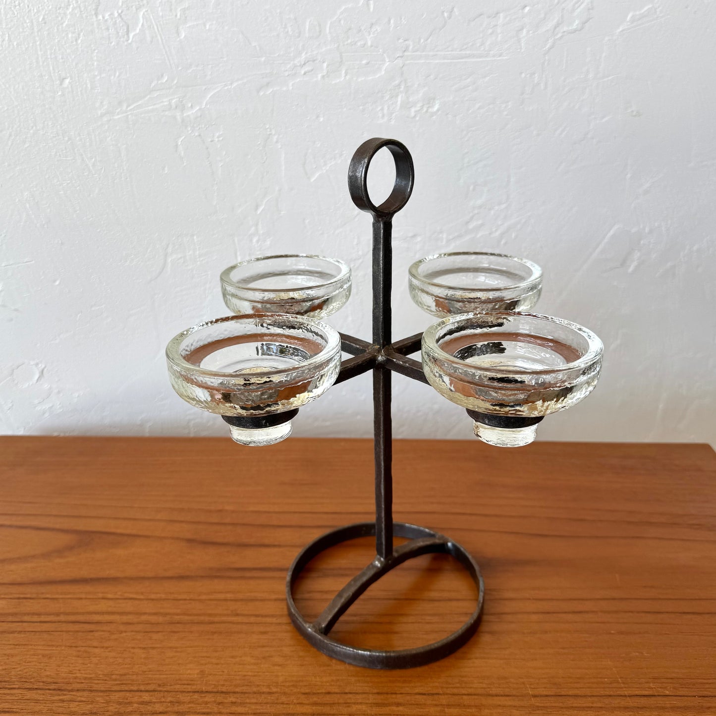 Harry N. Bostrom for Bo Svensk Smide Iron + Glass Candleholder