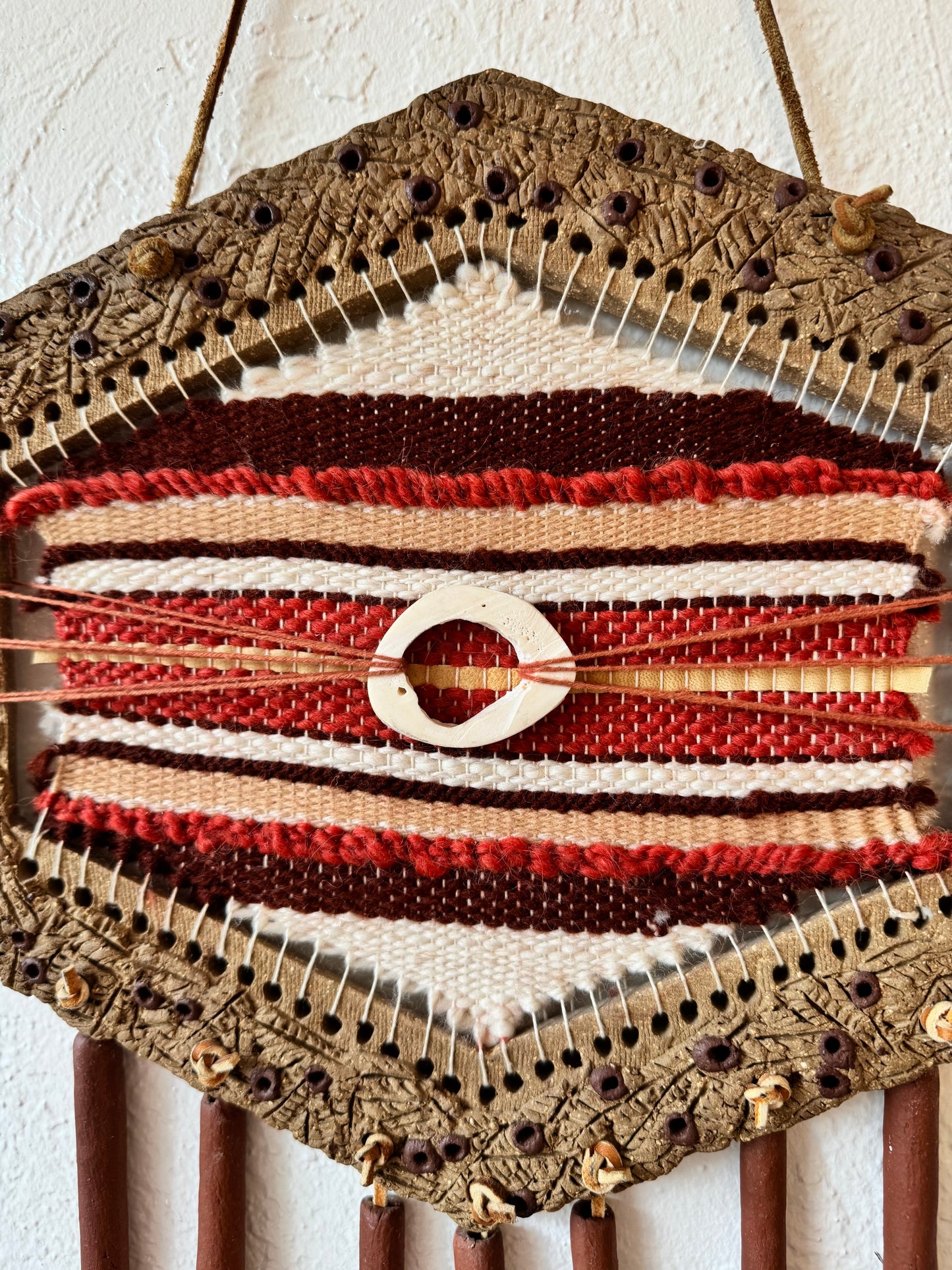 Ceramic Framed Woven Wall Hanging
