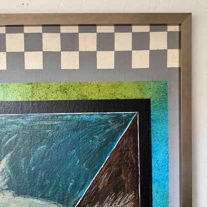 Expressionist Abstract Acrylic Painting in the style of Rick Bartow, 1970’s