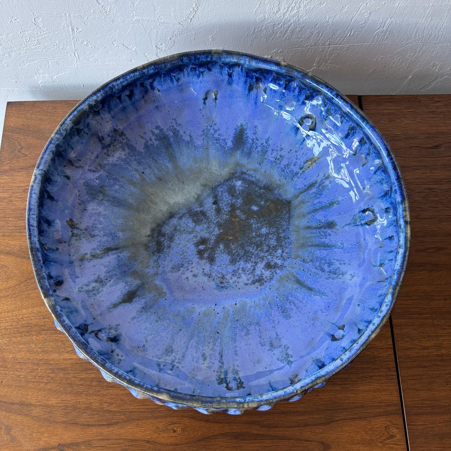 HUGE William Wymann Textured Studio Pottery Glazed Bowl, 1958