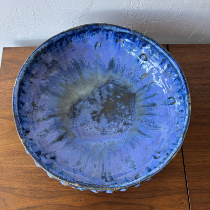 HUGE William Wymann Textured Studio Pottery Glazed Bowl, 1958