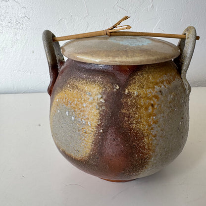 Hiroshi Ogawa Woodfired Lidded Pottery Vessel