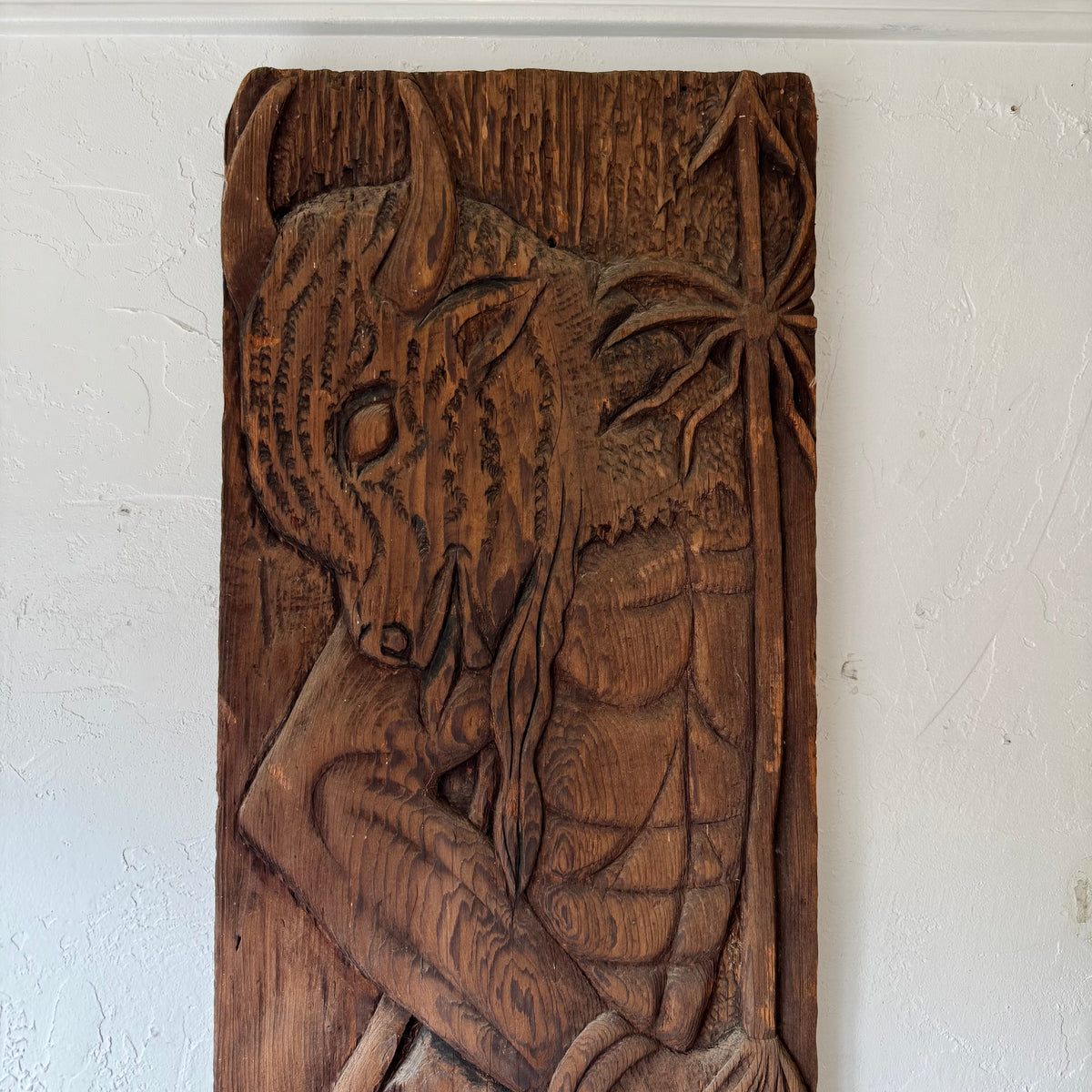 1930/40’s WPA Era Minotaur Woodcarving Panel