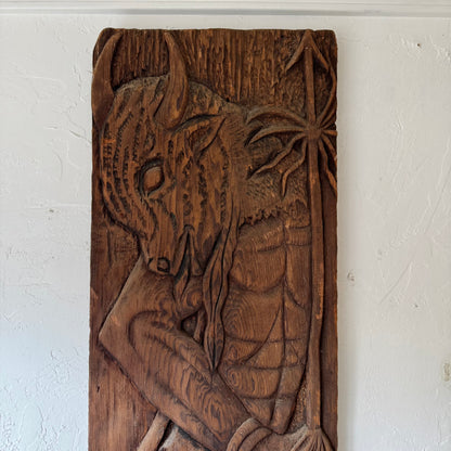 1930/40’s WPA Era Minotaur Woodcarving Panel