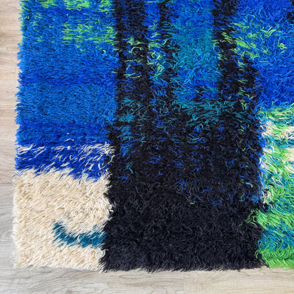 Unika-Vaev 1960’s Abstract Blue Wool Area Rug