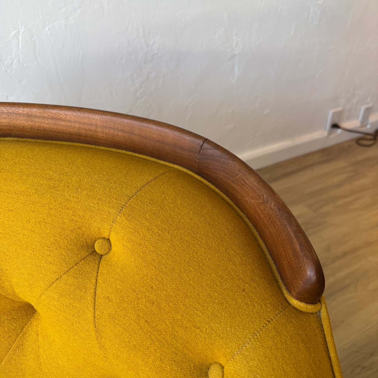 Selig Tufted Yellow Walnut Lounge chair