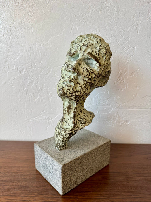 Patinated Bronze Head Sculpture