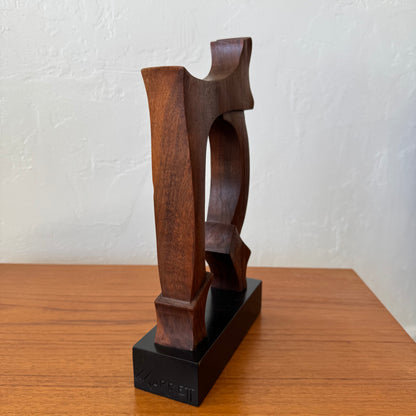 Abstract Walnut Wood Sculpture