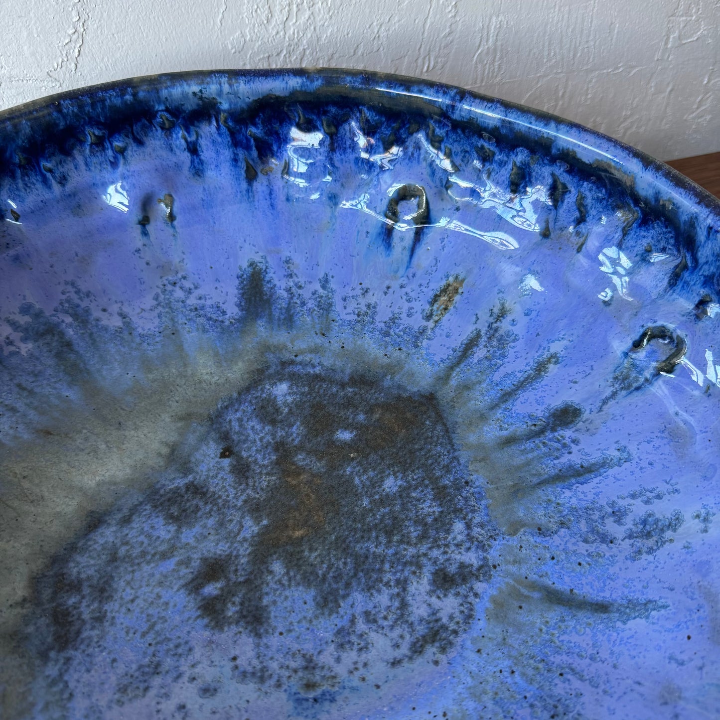 HUGE William Wymann Textured Studio Pottery Glazed Bowl, 1958