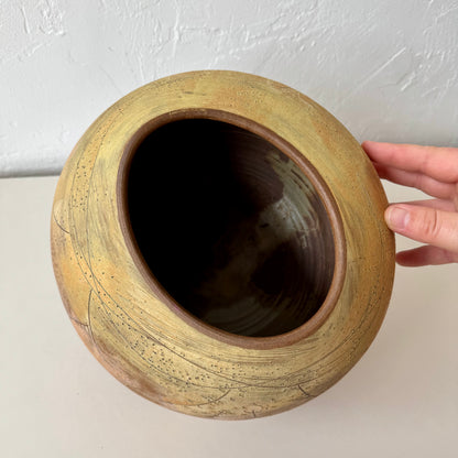 Japanese Sgraffito Ceramic Vase