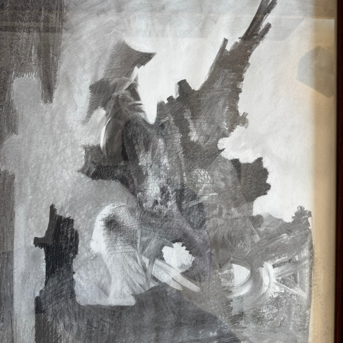 Calvin Albert Abstract Pencil / Inkwash Landscape “Silhouette”