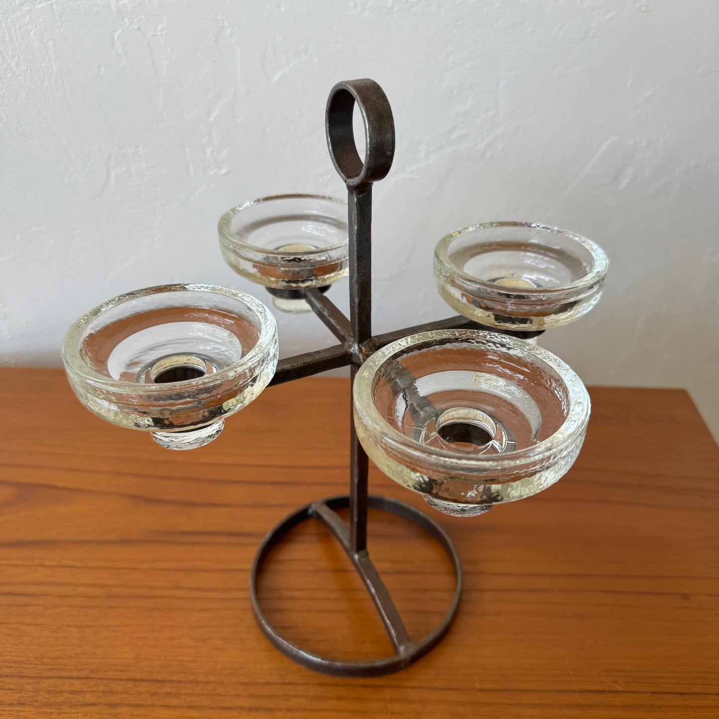 Harry N. Bostrom for Bo Svensk Smide Iron + Glass Candleholder
