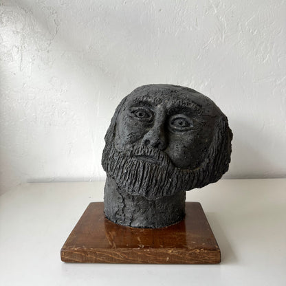 Figurative Bearded Man Metal Sculpture
