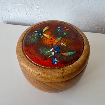 Jean Goodwin Ames Studio Craft Koa + Enamel Lidded Art Box