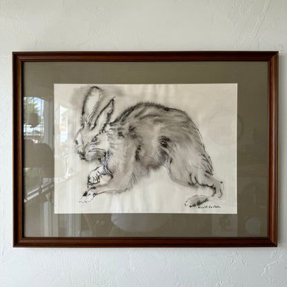 Kenneth Callahan Ink/Watercolor Jack Rabbit