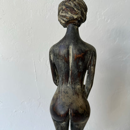 Primitive Folk Art Female Nude Sculpture, 1920’s