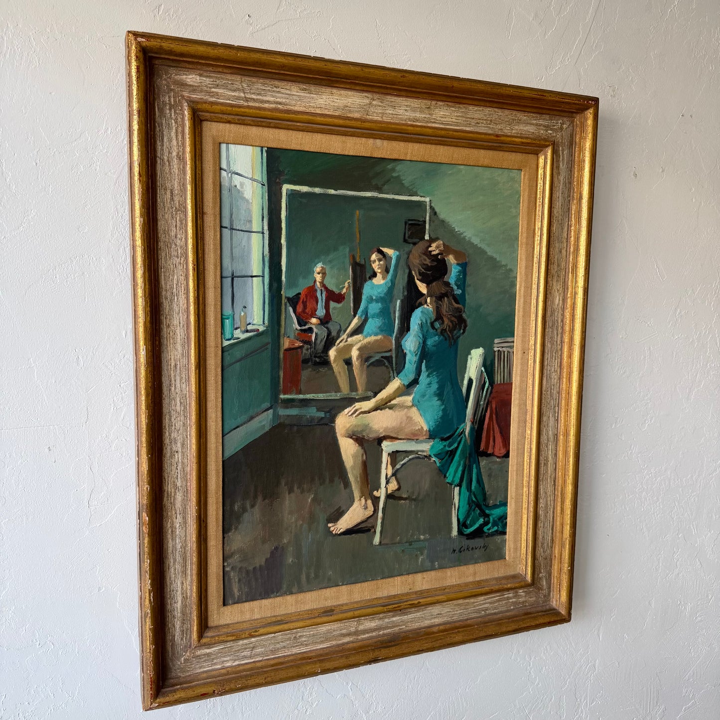 Nicolai Cikovsky Portrait Oil Painting, 1940’s