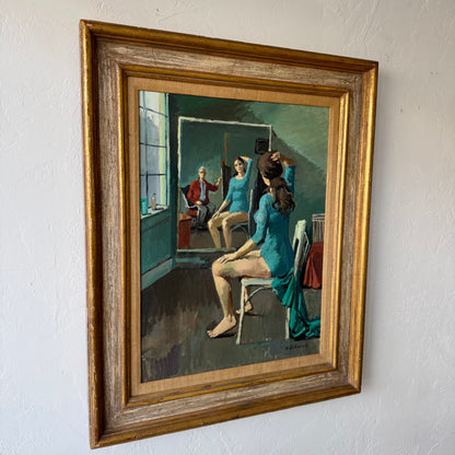 Nicolai Cikovsky Portrait Oil Painting, 1940’s
