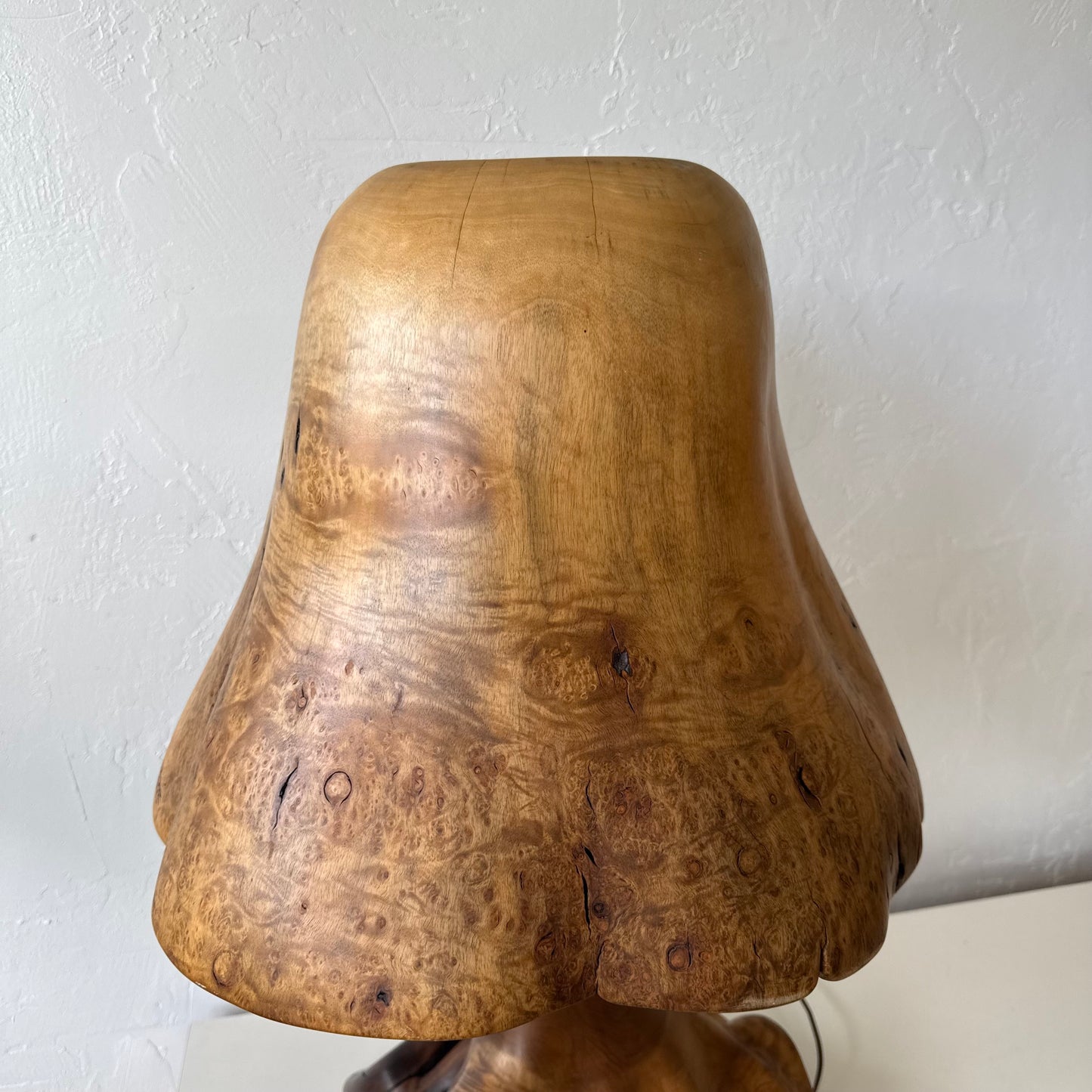 Philip Clausen Studio Craft Myrtlewood Table Lamp Sculpture