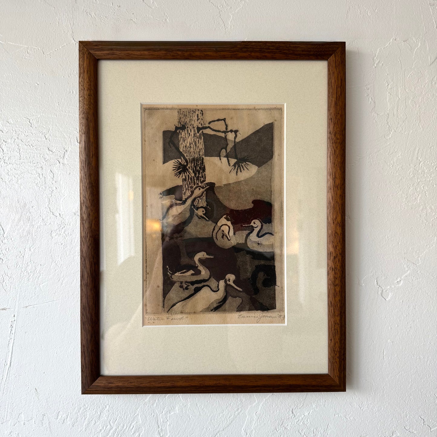 Eunice Jensen Bird Wood Block Print