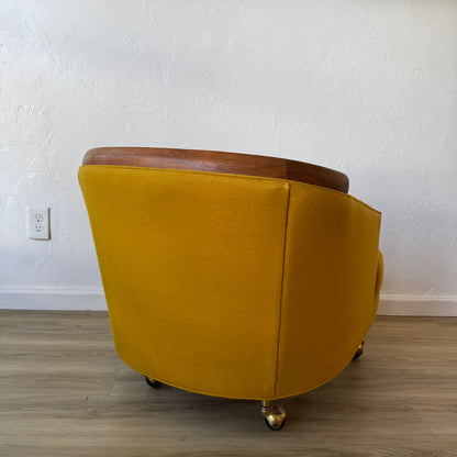 Selig Tufted Yellow Walnut Lounge chair