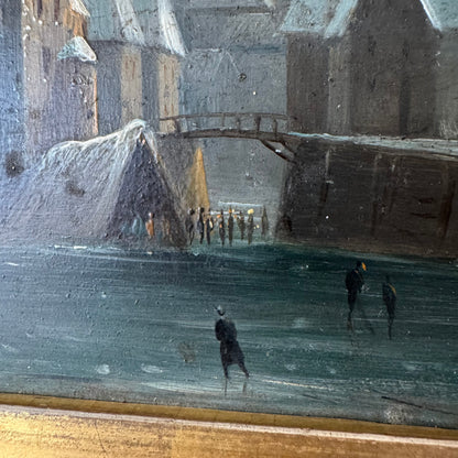 Small Winter Scene Oil Painting