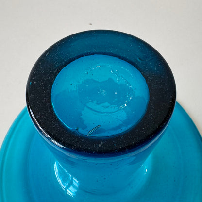 Blenko Blown Blue Glass Flared Vase