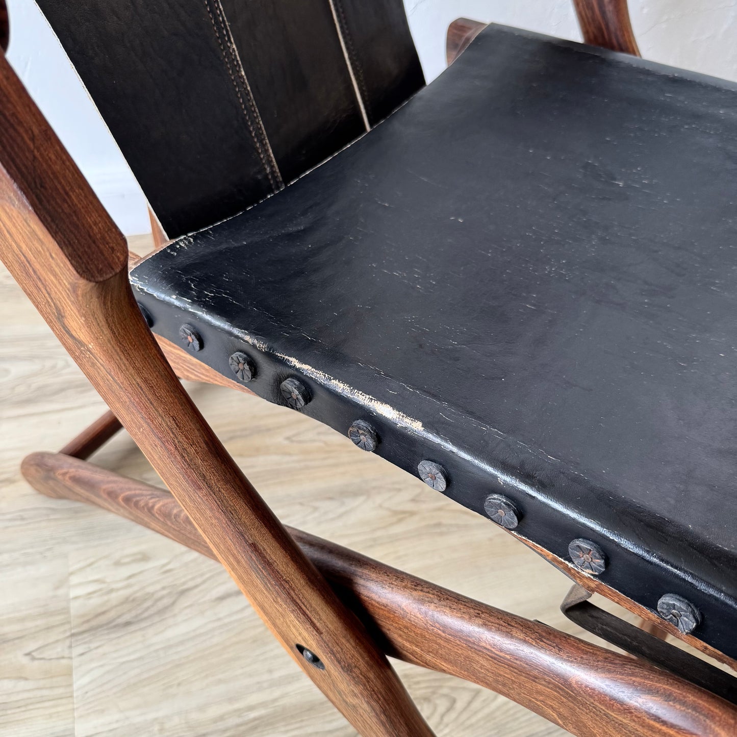 Don Shoemaker Leather Sling Chair