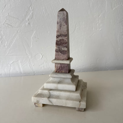 Vintage Italian Marble Obelisk, 1920’s