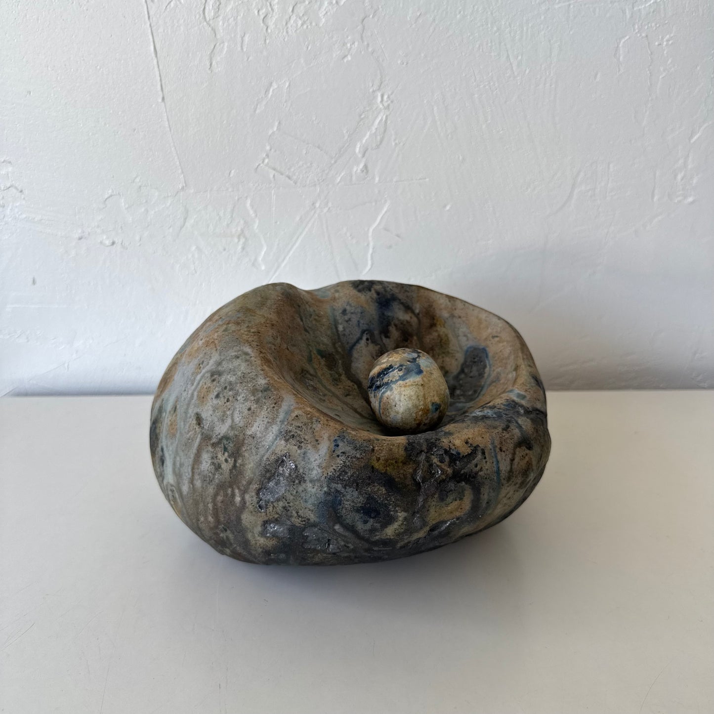 Mary Hindman Ceramic Stacked Rock Sculpture