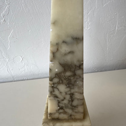 Vintage Italian Alabaster Marble Obelisk, 1950’s