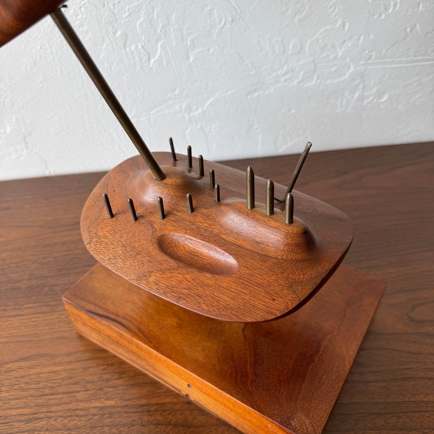 George Richardson Constructivist Walnut + Brass Sculpture