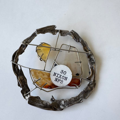 Max Nixon Sailboat Sterling + Agate Brooch