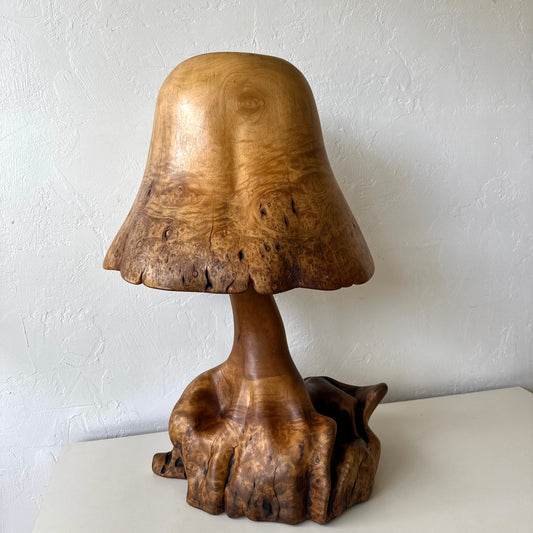 Philip Clausen Studio Craft Myrtlewood Table Lamp Sculpture