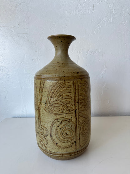 Frank Willett Studio Pottery Face Vase