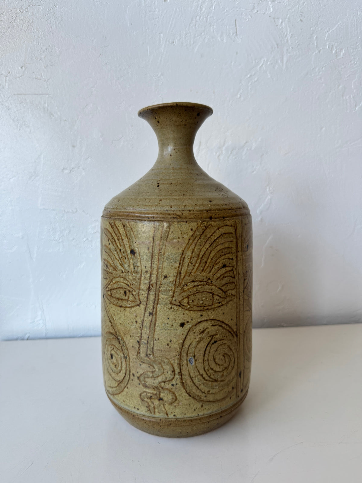 Frank Willett Studio Pottery Face Vase