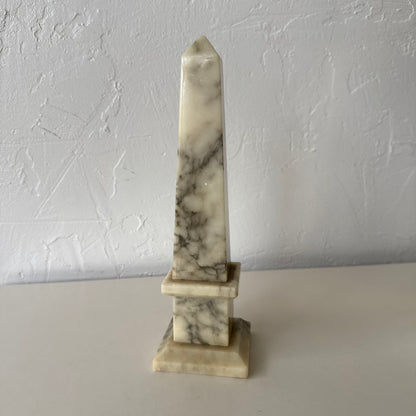 Vintage Italian Alabaster Marble Obelisk, 1950’s