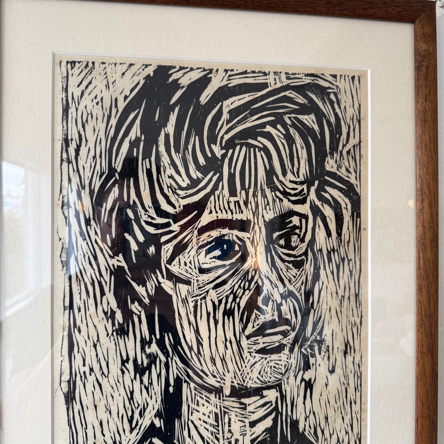 Bonnie Bronson Self Portrait Figurative Wood Block Print