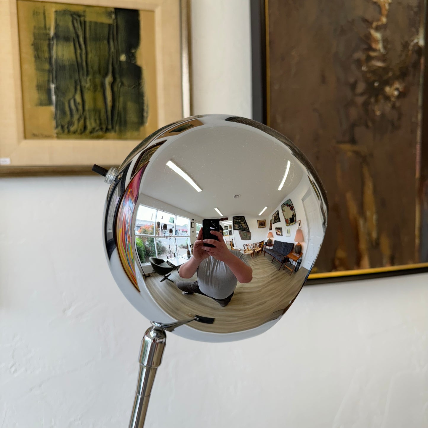 Robert Sonneman Chrome Orb Floor Lamp