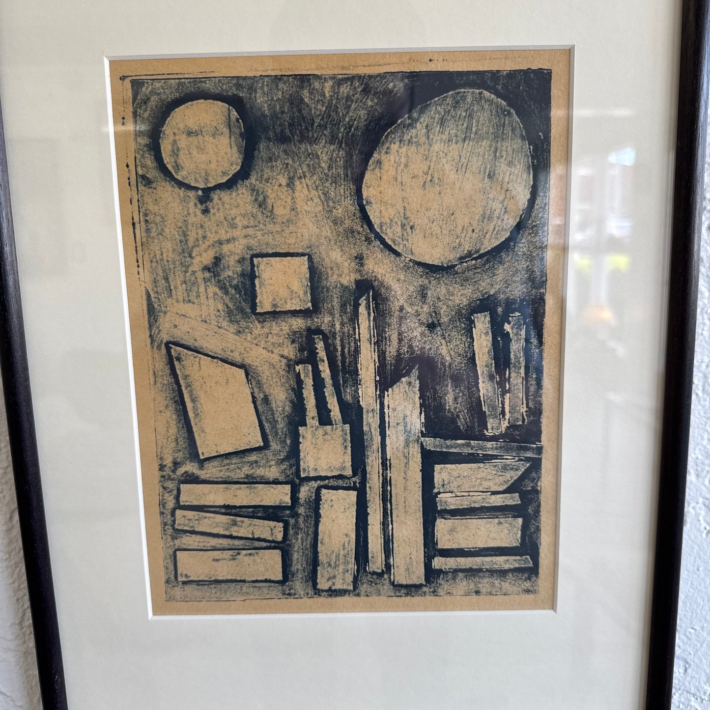 Abstract Cityscape Block Print
