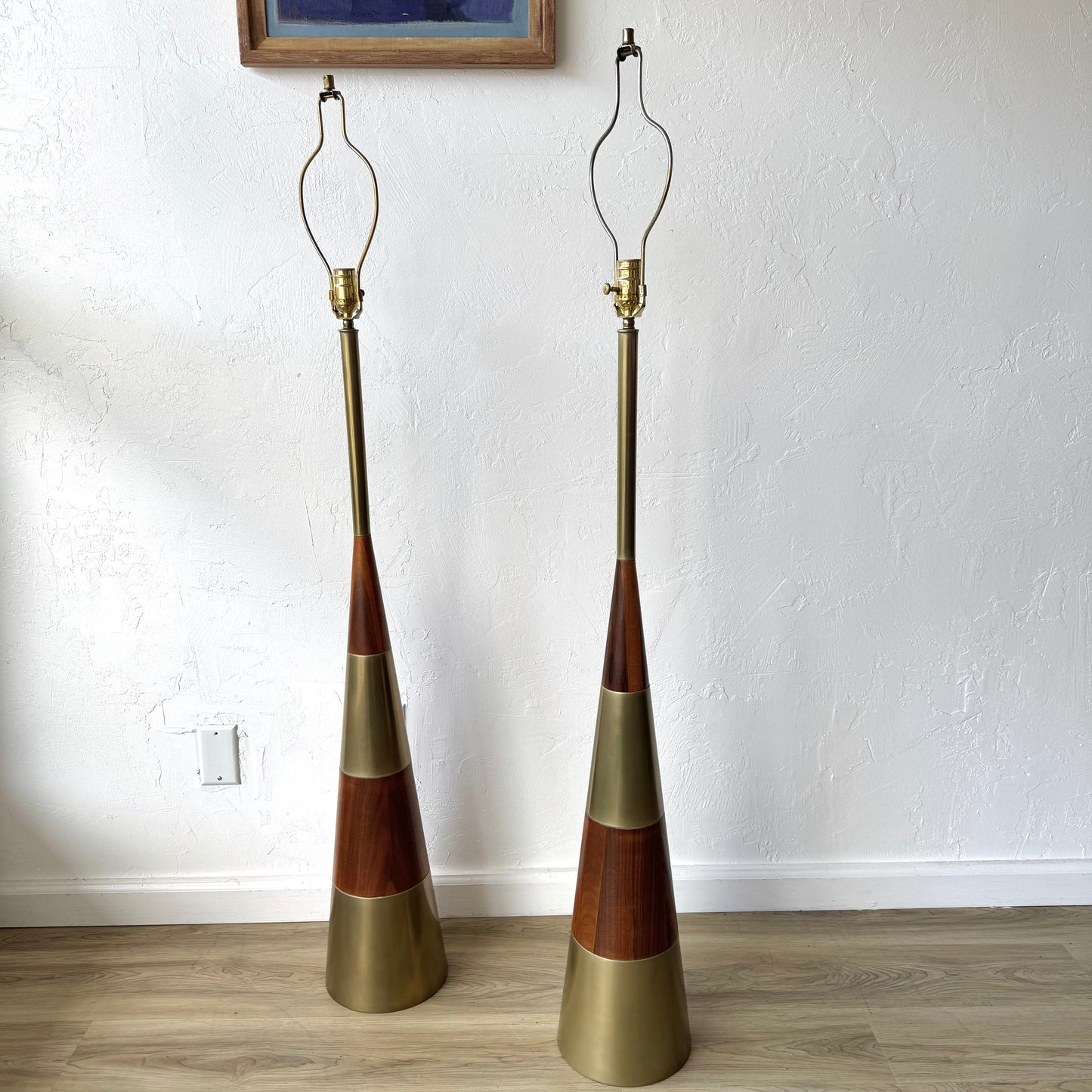 Tony Paul | Westwood Lighting Walnut + Brass Floor Lamp