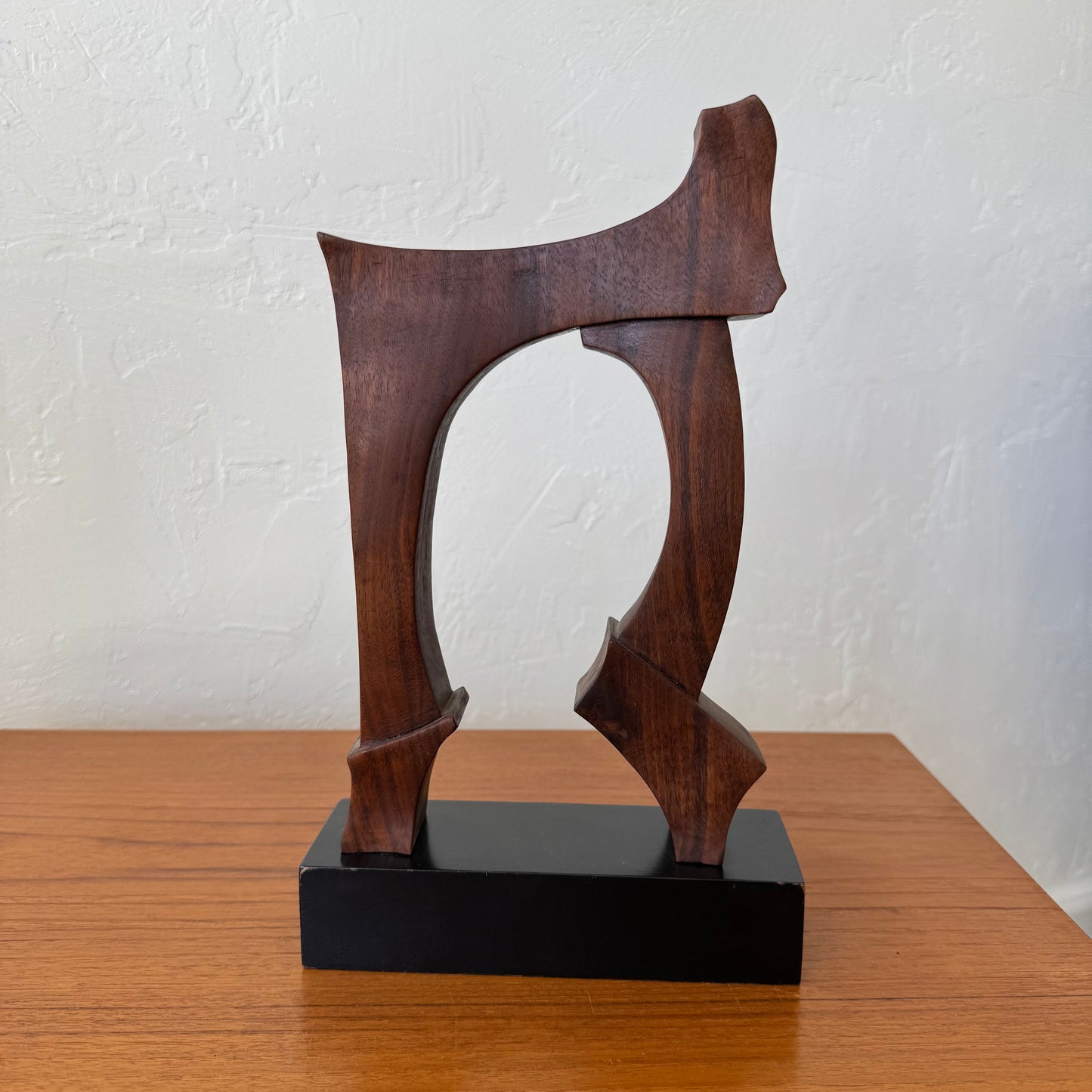 Abstract Walnut Wood Sculpture