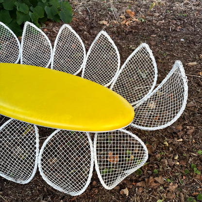Vintage Iron Daisy Outdoor Bench
