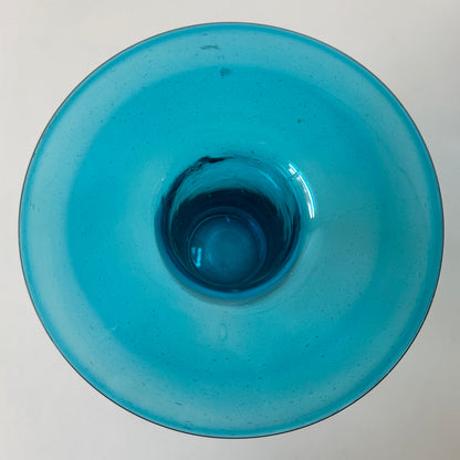 Blenko Blown Blue Glass Flared Vase