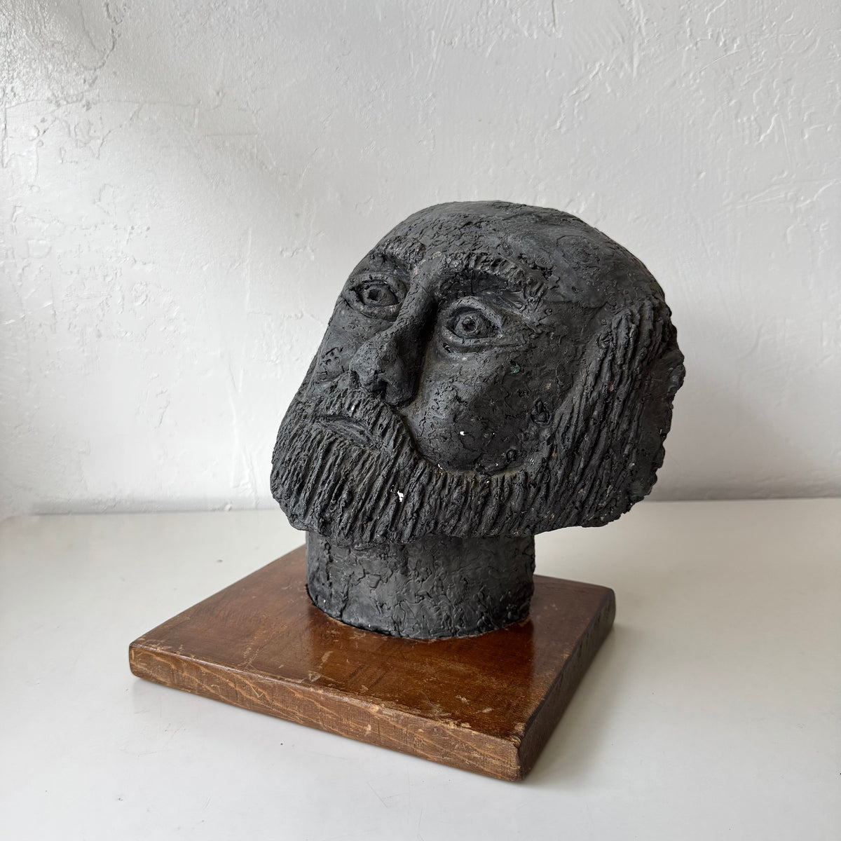 Figurative Bearded Man Metal Sculpture