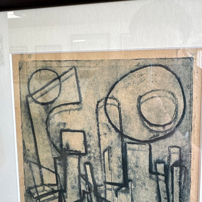 Abstract Cityscape Block Print