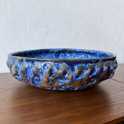 HUGE William Wymann Textured Studio Pottery Glazed Bowl, 1958